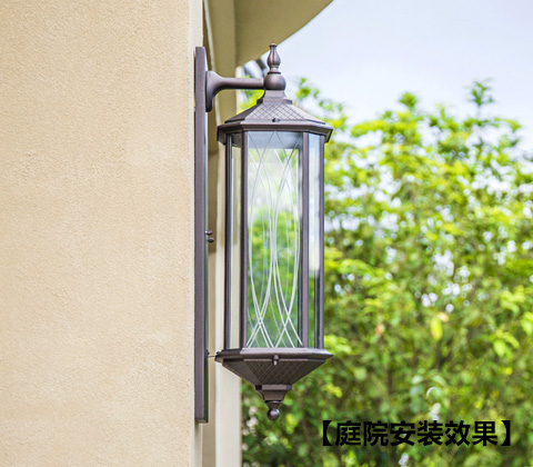 (QDQBD-FG02)歐式仿古大門門柱墻壁燈安裝效果實拍1